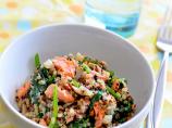 Quinoa Pilaf With Salmon, Spinach and Mushrooms