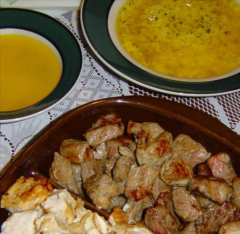 beef fondue with dipping sauces. Photo by A Good Thing