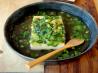 Hot Tofu in Spinach Soup. Recipe by Natsuko Kure