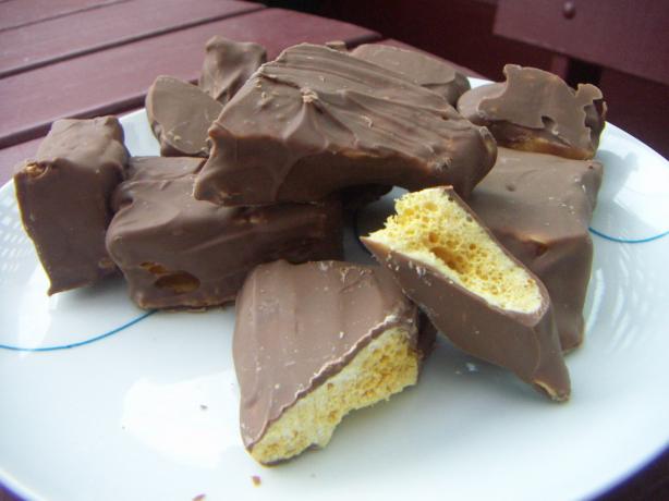 Crunchy Part of a Cadbury's Crunchie Bar. Photo by dizzydi