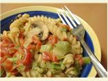 Pasta,Mushrooms and Broccoli W/ Creamy Tomato Sauce