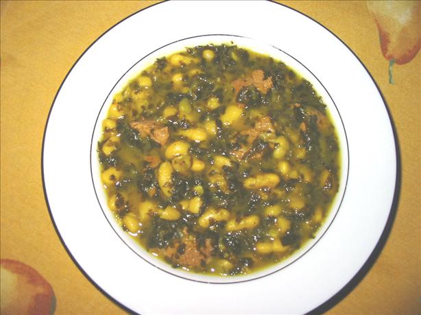 Beans with Spinach (Lubya b' Selk). Photo by canarygirl