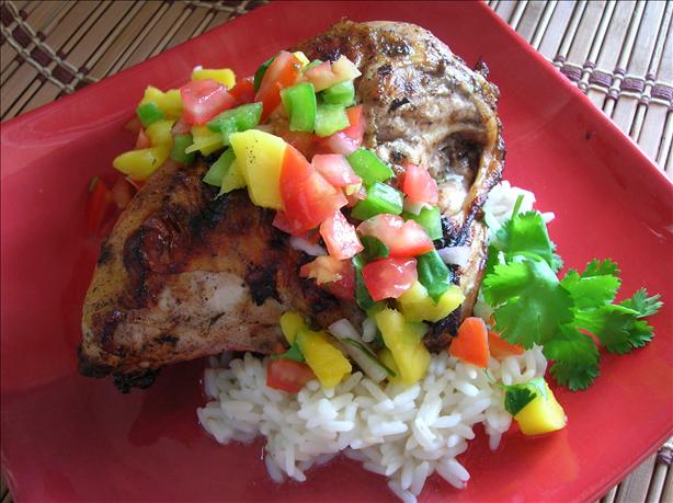 Jerk Chicken (Bbq'd) With Mango Salsa. Photo by Pam-I-Am
