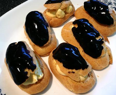 Chocolate eclairs. Photo by Mikekey