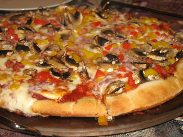 Pizza Hut Style Pizza Dough (Bread Machine). Photo by Lori Mama