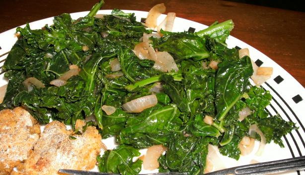 Kale With Caramelized Onions and Garlic. Photo by sweetcakes
