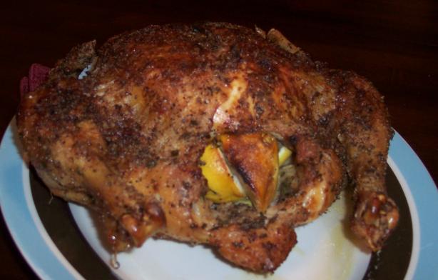 Salt-Rubbed Roast Chicken with Lemon & Thyme. Photo by jrusk