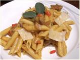 Penne With Sausage in Pumpkin Sauce.