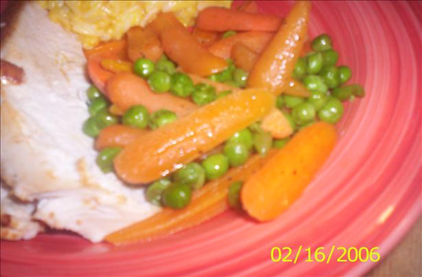 Buttered Baby Carrots and Sweet Peas. Photo by Chef shapeweaver &copy;