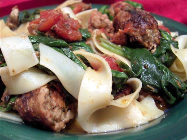 Smoked Turkey Sausage With Pasta. Photo by Derf