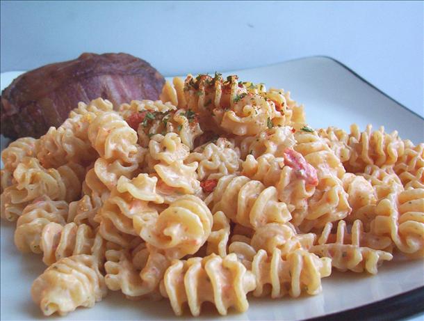 Pasta with Creamy Red Roasted Pepper Sauce. Photo by * Pamela *