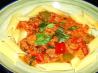 Pink Sauce With Sausage and Pine Nuts over Penne