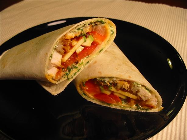 Sassy Chicken Wraps W/Cilantro Pesto. Photo by canarygirl