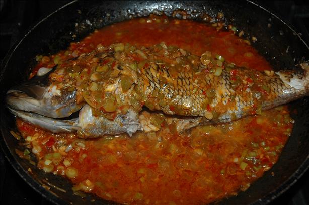 Whole Red Snapper in Szechuan Hot Sauce. Photo by Imwatchin