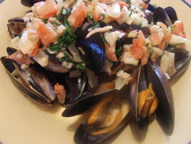 Mussels in Herbed Cream Sauce. Photo by Peter J