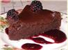 Decadent Chocolate Cake on a Bed of Raspberry Sauce