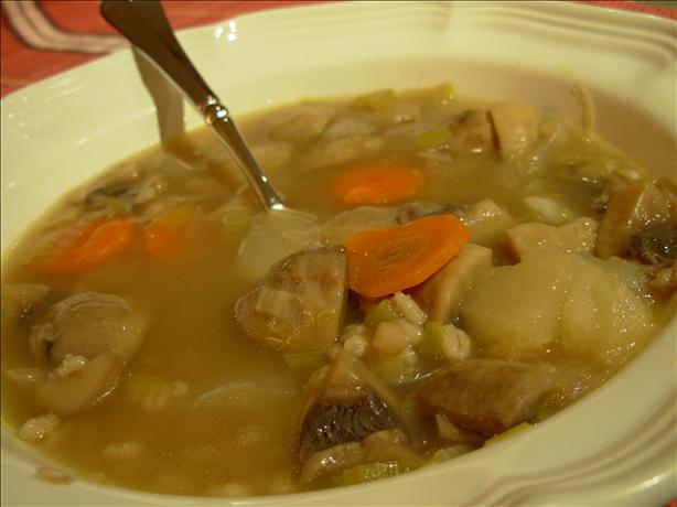 Mushroom Barley Soup. Photo by Fiddler