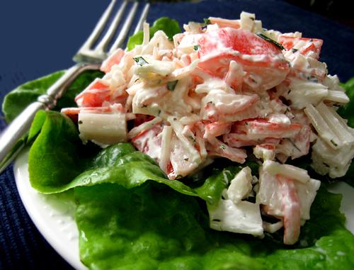 Crab-Cucumber Salad in Tomato Cups. Photo by Caroline Cooks