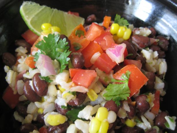 Baja Black Beans, Corn and Rice. Photo by Cookin'Diva