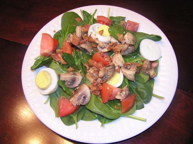 Spinach Salad with Honey Bacon Dressing. Photo by mum2vanshancass