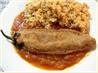 Chiles Rellenos in Tomato Broth. Recipe by Kirstin in the Couv