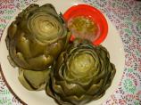 Steamed Artichokes with Garlic Lemon Butter