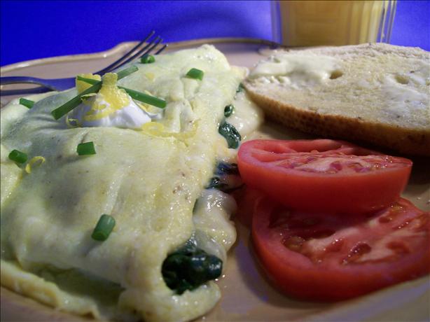 French Omelet With Spinach & Swiss Cheese. Photo by Sharon123