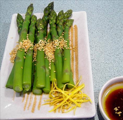 Hot or Cold Sesame Asparagus. Photo by JustJanS