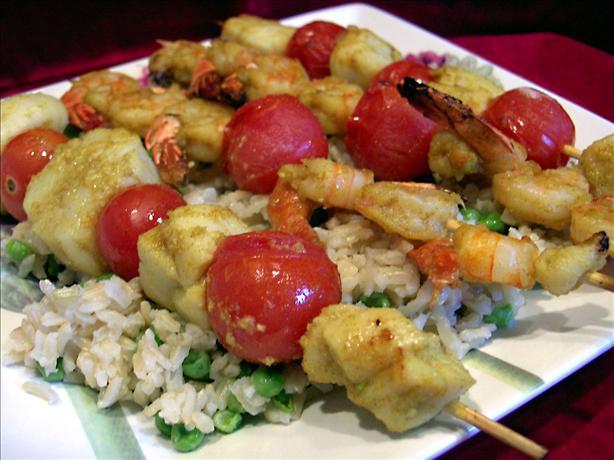 Indian Style Shrimp and Scallop Skewers. Photo by Derf