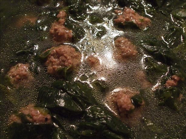 Comfort Soup (Spinach & Meatballs). Photo by Picholine