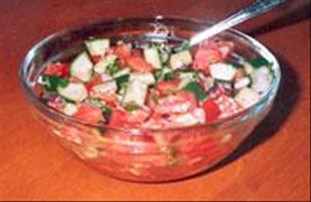 Tomato and Mint Salad (Shirazi). Photo by Food.com *