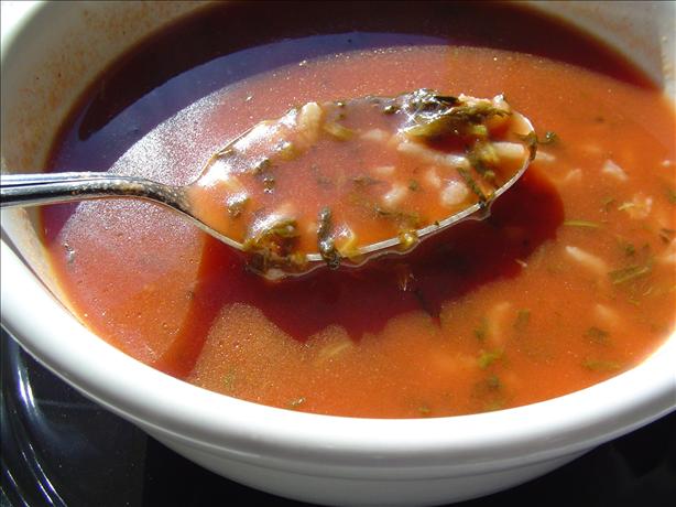 Tomato Florentine Rice Soup. Photo by CountryLady