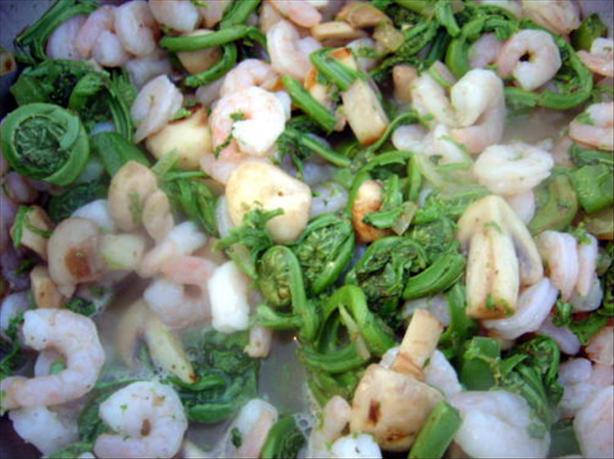 Shrimp and Fiddlehead. Photo by BirdyBaker
