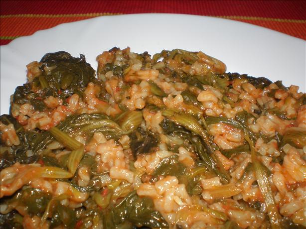 Spanakorizo (A Greek Spinach Risotto). Photo by katia