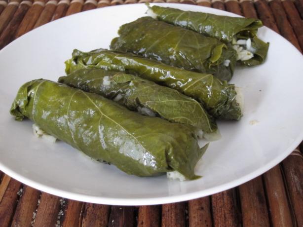 Dolmathes (Stuffed Grape Leaves). Photo by Dr. Jenny