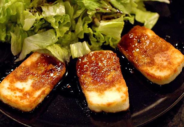 Halloumi Cheese with caramelised balsamic vinegar. Photo by Sackville
