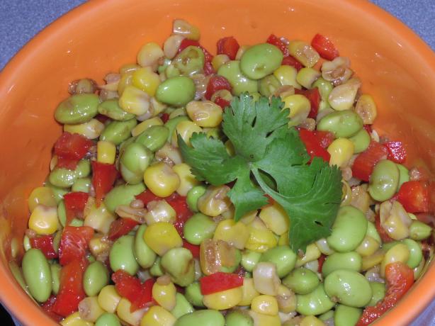 Edamame (Soybean) & Corn Salad. Photo by TeresaS