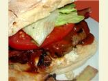 Chipotle-Honey BBQ Bacon Burger with Gorgonzola Cheese