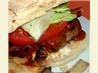 Chipotle-Honey BBQ Bacon Burger with Gorgonzola Cheese. Recipe by Claudia Dawn