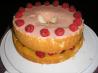 Lemon Angel Food Cake Filled With Lemon Curd and Fresh Raspberry