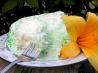 Green Angel Cake With Fluffy Fruit Flavor Frosting