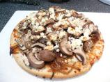 Pizza With Honey, Caramelized Onions, Cheese and Mushrooms