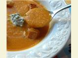 Carrot and Red Lentil Soup with Parsley Cream