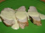 Pork With A Blue Cheese Apple and Mustard Sauce. Photo by chia