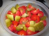 Tomato and Pickled Dill Cucumber salad