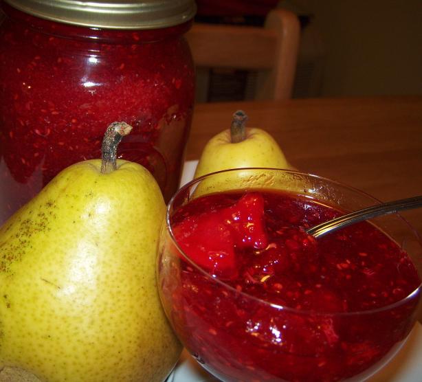 No-Cook Raspberry Pear Jam. Photo by Elly in Canada