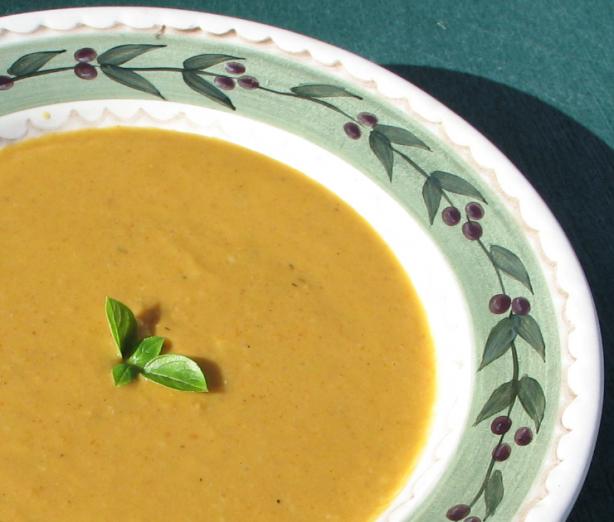 Sweet Potato and Peanut Soup. Photo by DoubletheGarlic