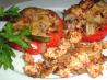 Felicity's Chicken Stuffed Red Bell Peppers. Recipe by MrsSPheonix