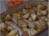 Easy Roast Potatoes and Sausages