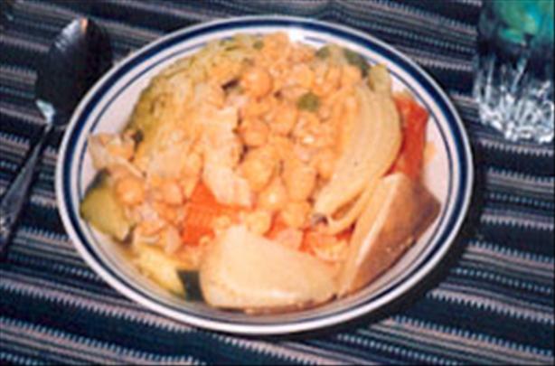Israeli Simmered Vegetables over Spiced Couscous. Photo by Food.com *